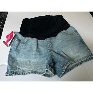 Ingrid Isabel Maternity Jean Shorts Size 4/27 Midi Crossover Panel